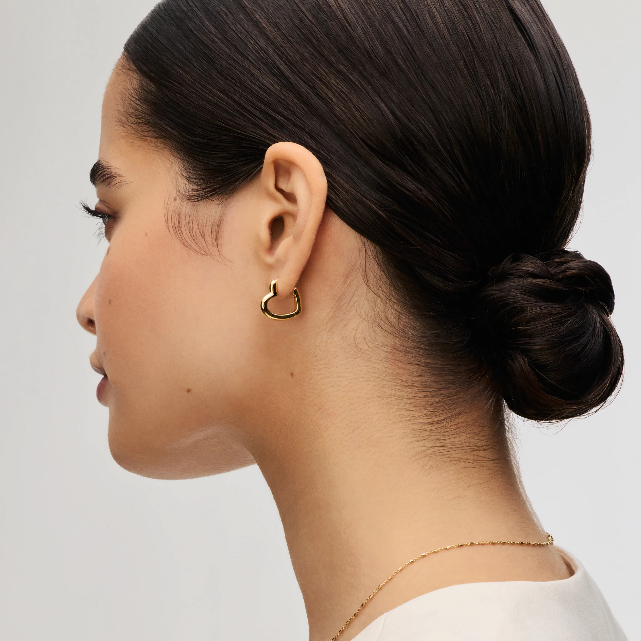 Heart Huggie Hoop Earrings - Image 3