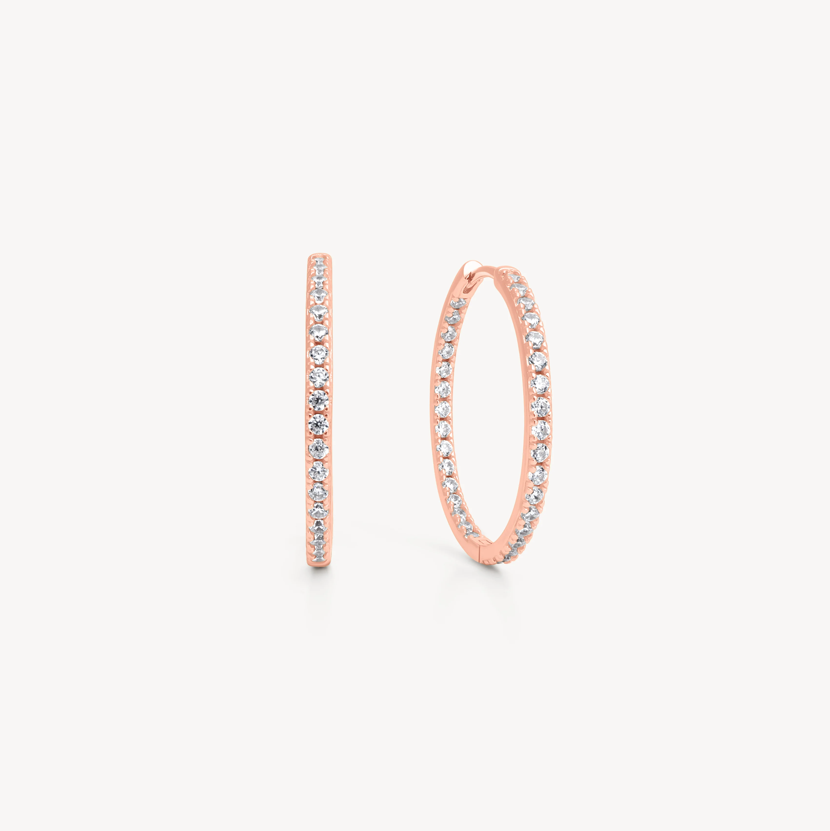 Medium Pavé Hoop Earrings - Image 6