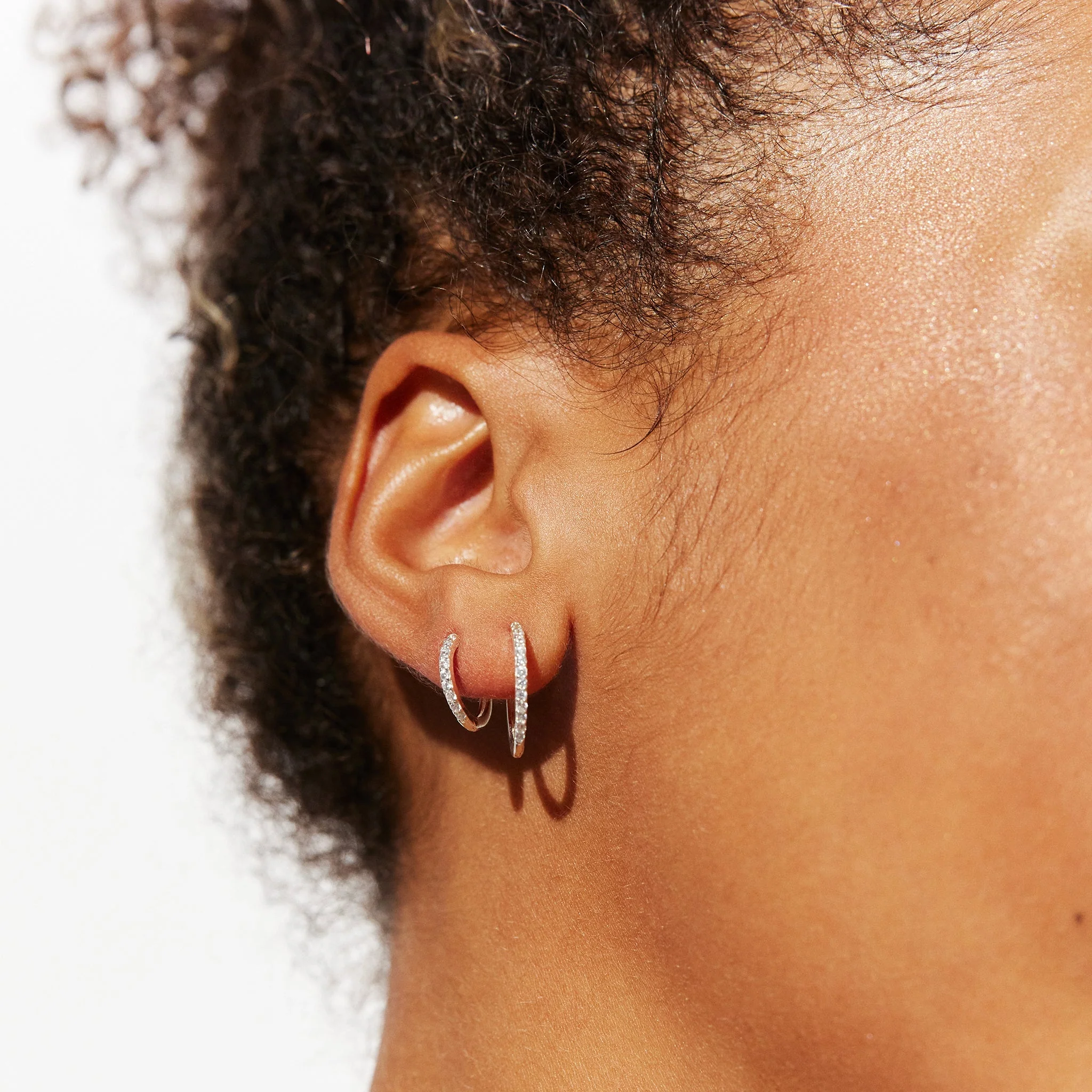 Mini Pavé Hoop Earrings - Image 12