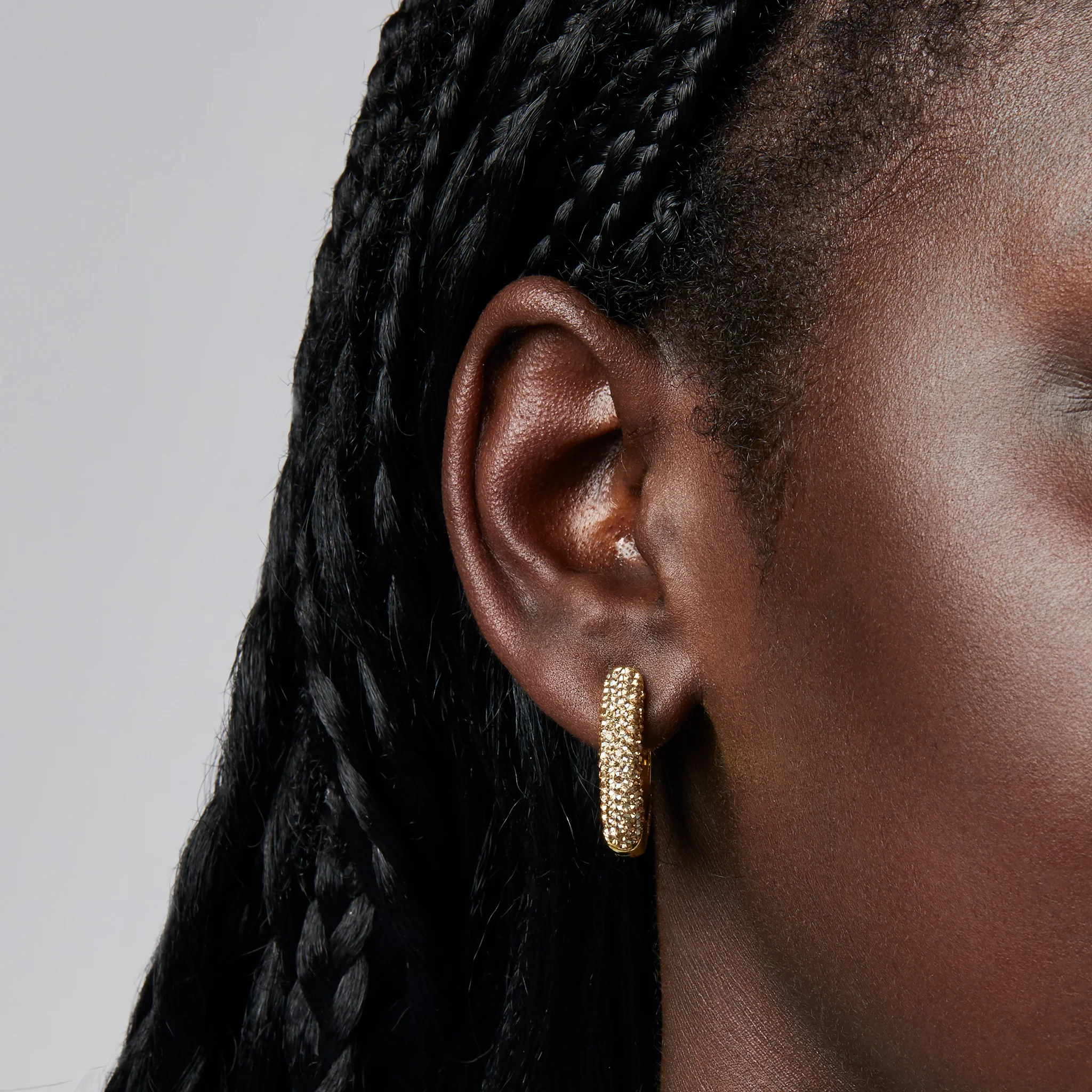 Medium Sparkle Hoop Earrings - Image 3