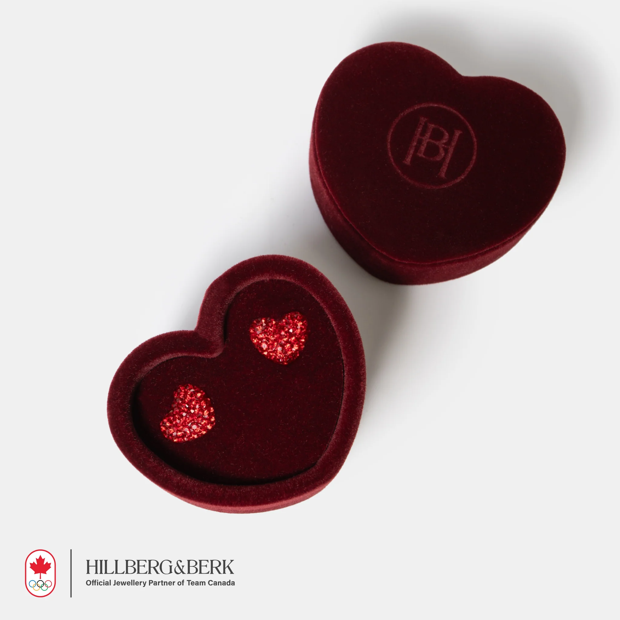 Team Canada Sparkle Heart Stud Earrings - Image 4