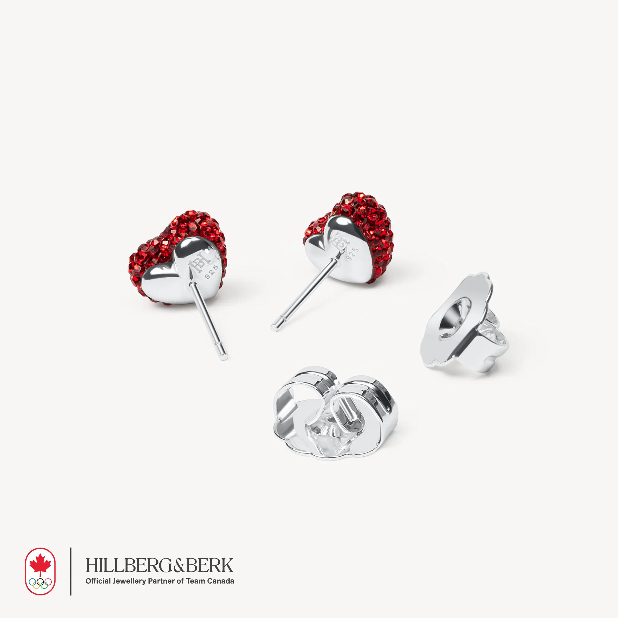 Team Canada Sparkle Heart Stud Earrings - Image 6